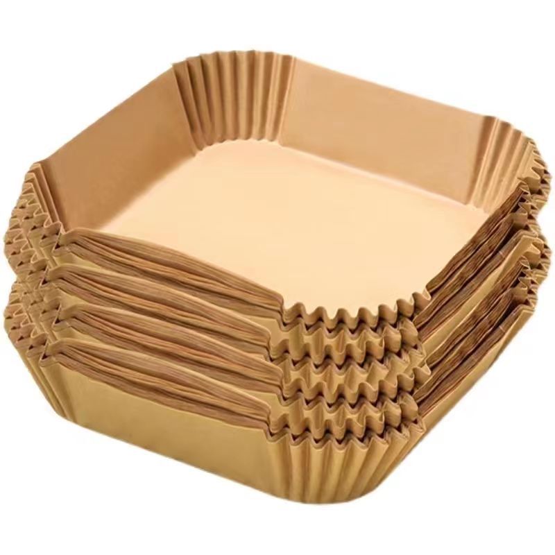 空气炸锅专用纸盘家用耐高温吸油纸垫食品级专用纸圆形方形烘焙纸