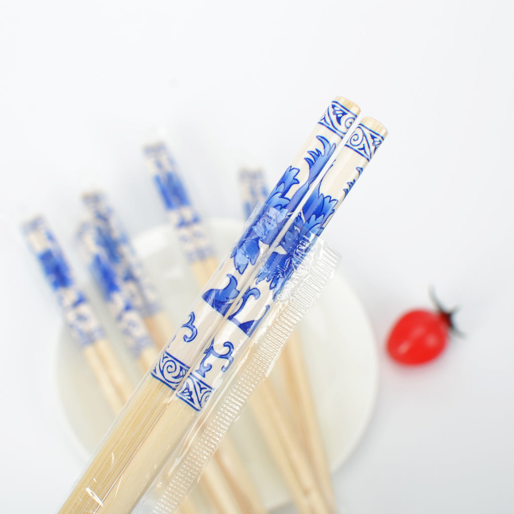 厂家批发一次性青花瓷方便竹筷饭馆筷子独立包装外卖打包外卖专用