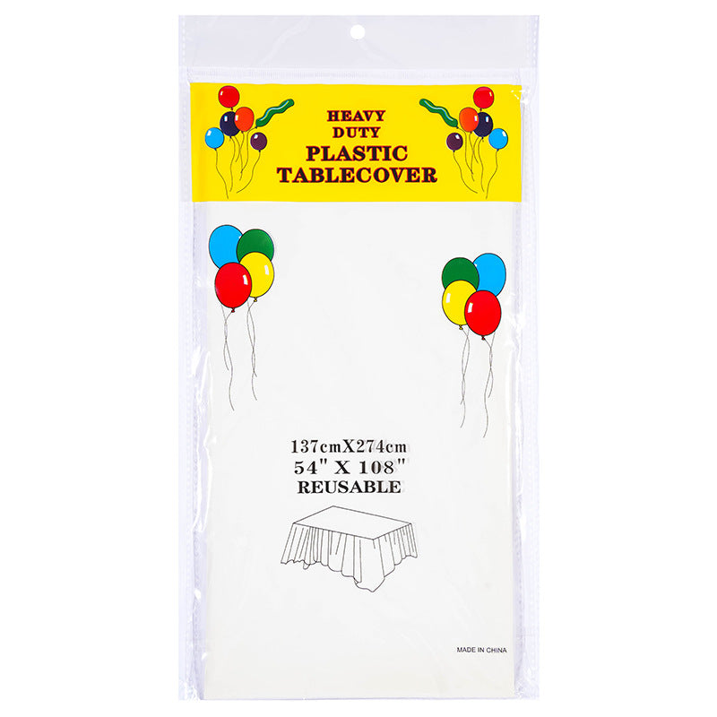 长方形一次性桌布peva跨境专供纯色派对塑料桌布108in多色可选现