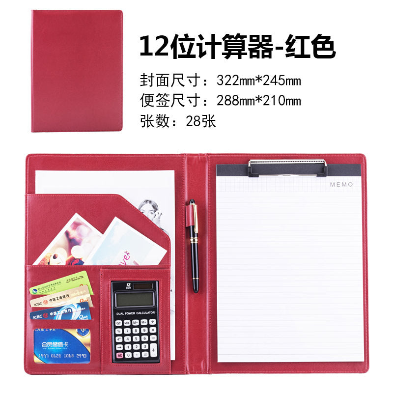 a4多功能皮质文件夹定制商务谈单合同夹黑色收纳夹跨境经理夹包邮
