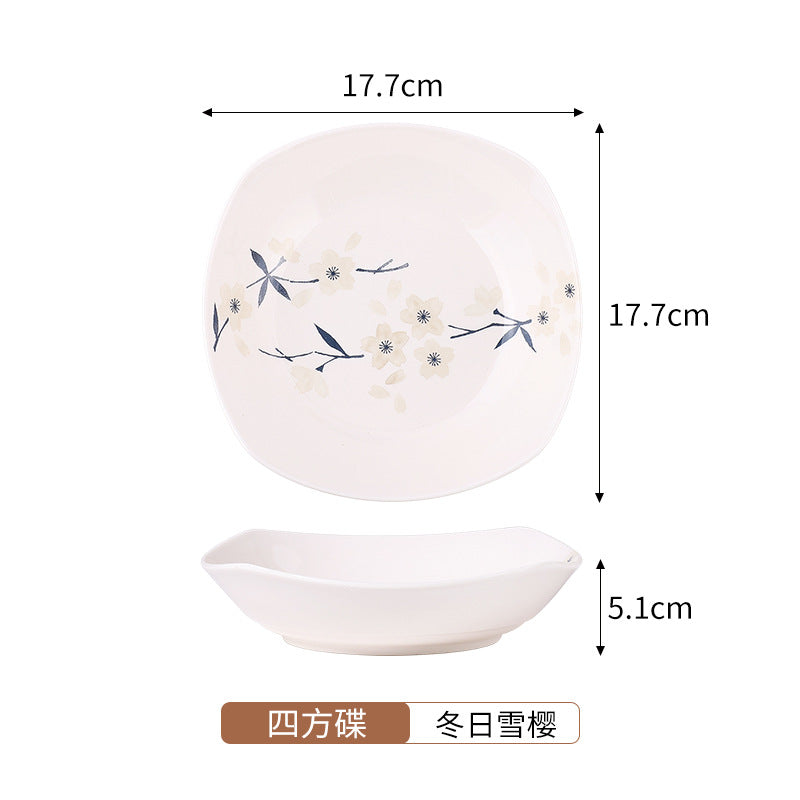 白色密胺餐具圆盘子商用圆碟大平盘酒店餐厅凉菜碟配菜盘厂家批发