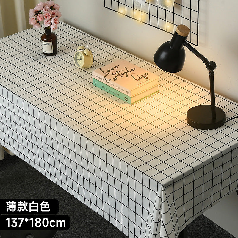 简约桌布ins风格子防水防油餐桌布家用客厅北欧茶几餐垫台布批发T