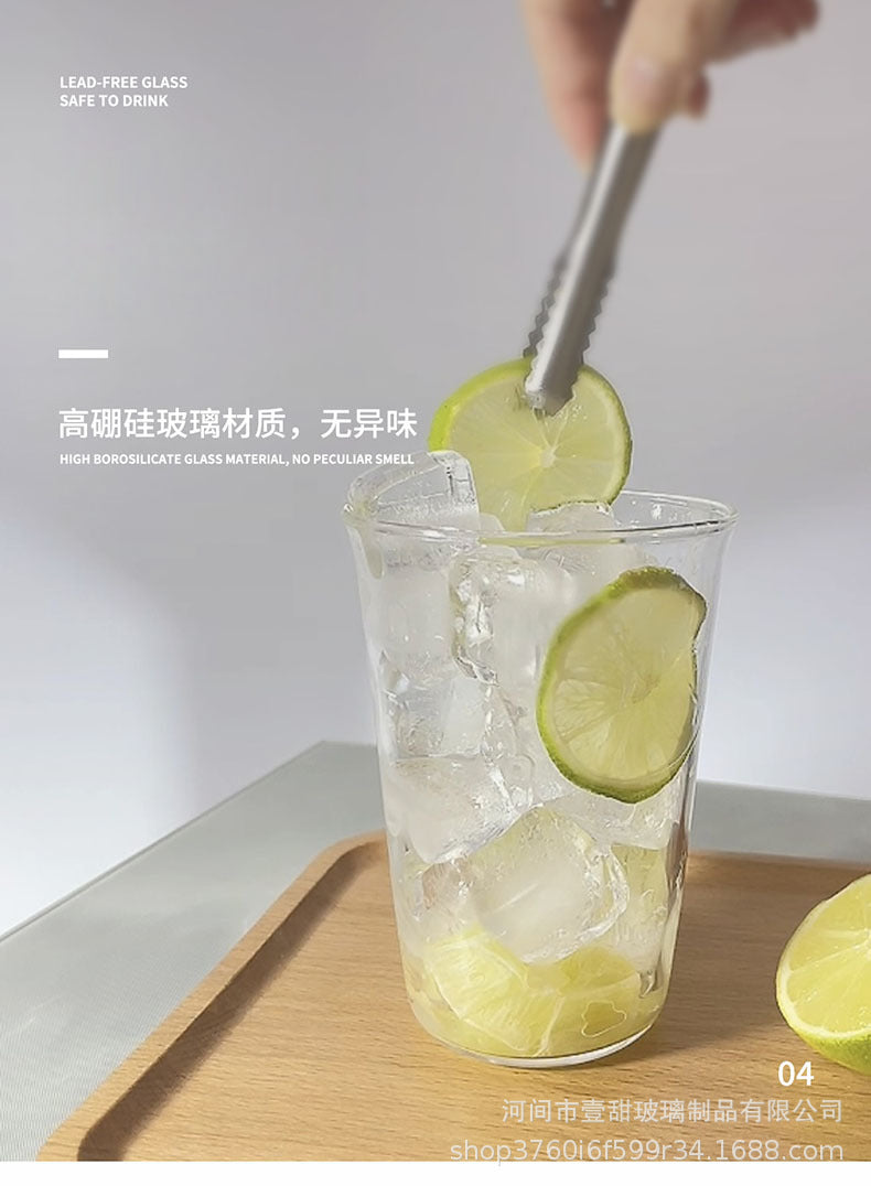 咖啡店透明高硼硅玻璃杯咖啡冷饮杯简约水杯家用玻璃单层杯冷萃杯