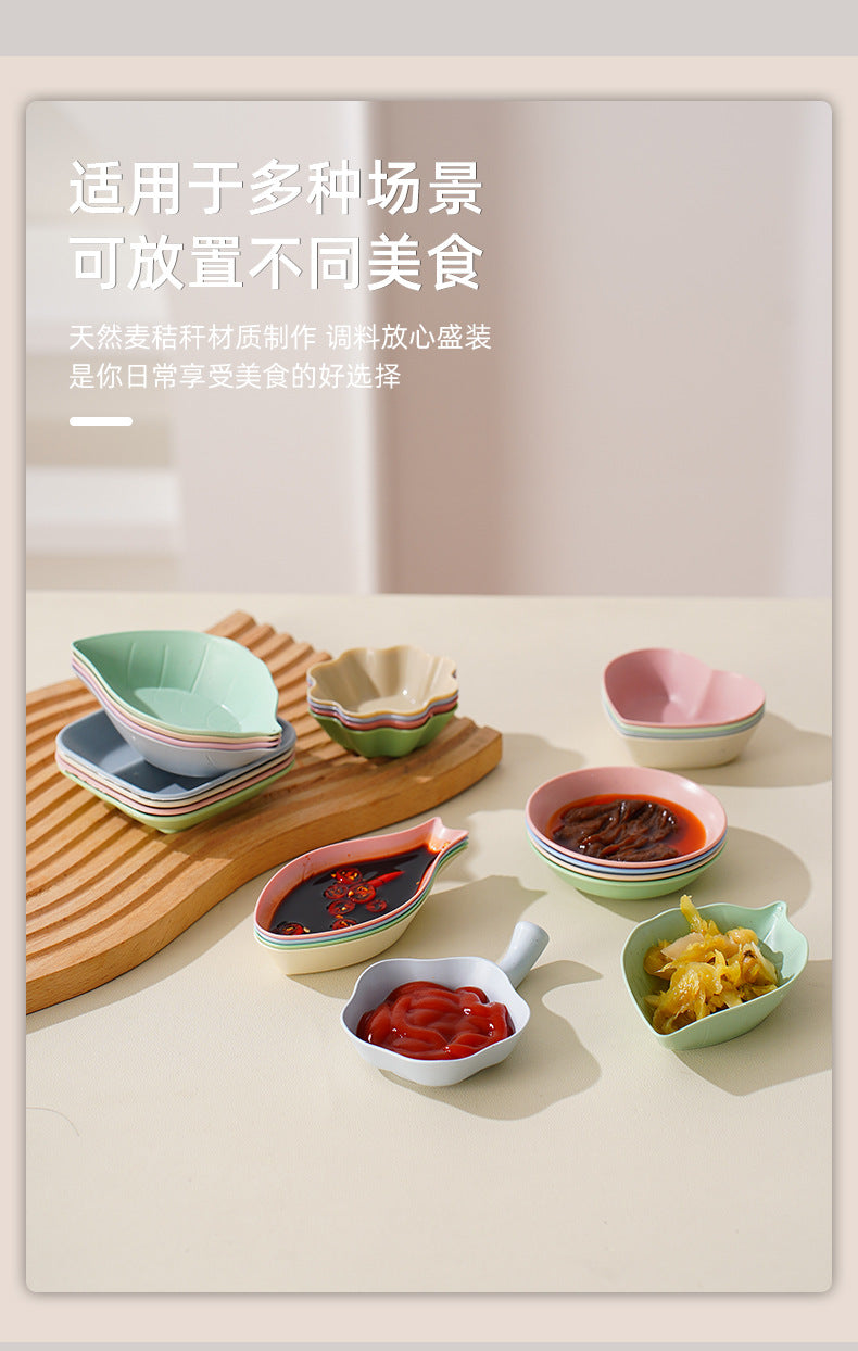 厂供烤肉酱料小碟子多个形状创意调味碟醋碟酱油碟小麦秸秆餐具碟