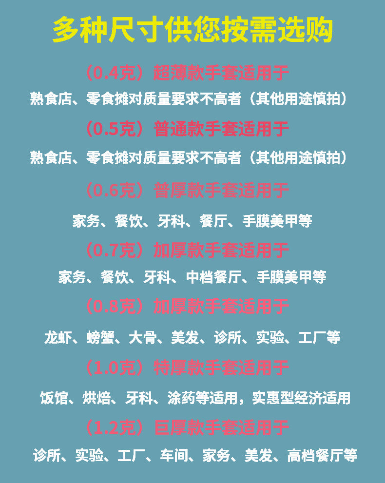 厂家直销一次性手套食品餐饮烘焙美容美发塑料透明加厚pe手套批发