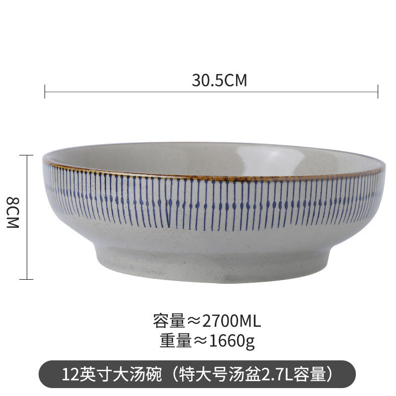 日式餐具碗碟套装组合陶瓷米饭碗泡面碗沙拉碗大汤碗家用酒店餐厅