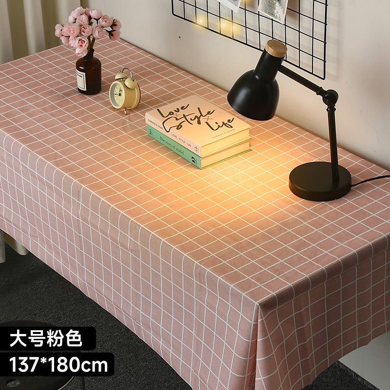 简约桌布ins风格子防水防油餐桌布家用客厅北欧茶几餐垫台布批发T