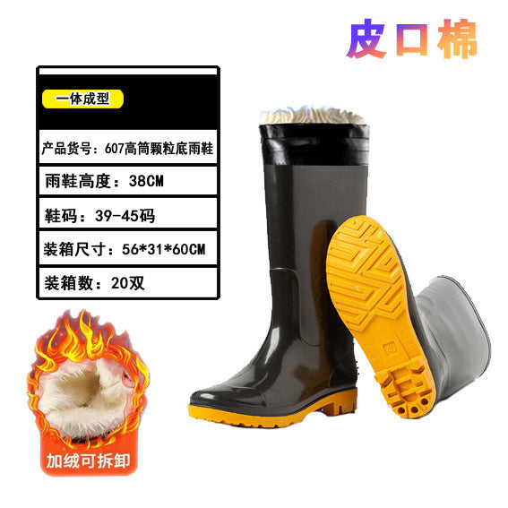 雨鞋男士款pvc防滑防水鞋男黑色加厚耐磨劳保工地胶鞋雨靴批发