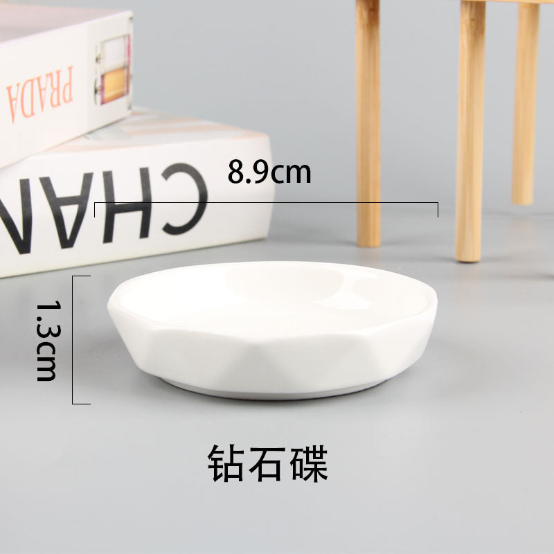 陶瓷蘸料小碟子家用骨瓷酱油醋调料碟调味碟纯白小碟圆碟味碟子