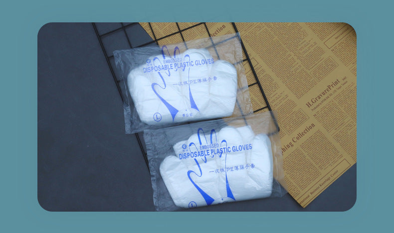 厂家直销一次性手套食品餐饮烘焙美容美发塑料透明加厚pe手套批发