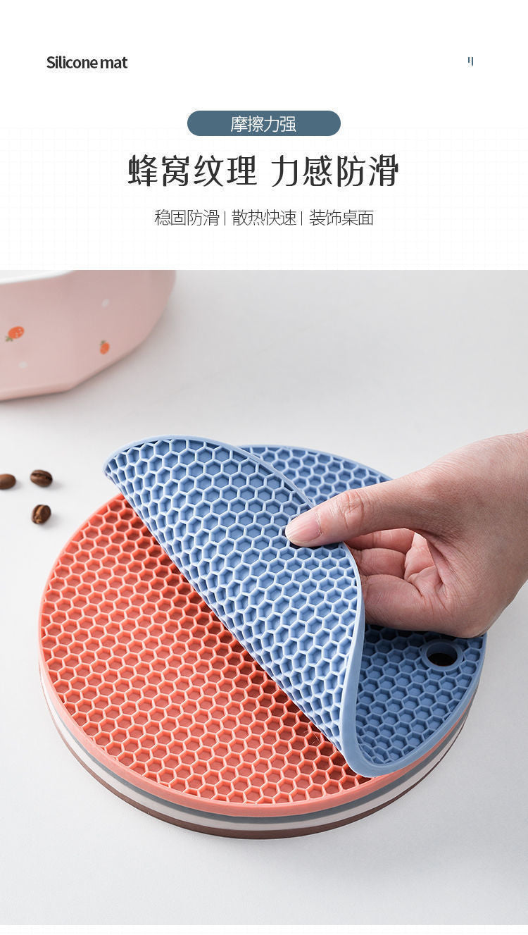 硅胶隔热垫餐桌垫防烫耐高温厨房家用杯垫锅垫砂锅垫加厚圆形餐垫
