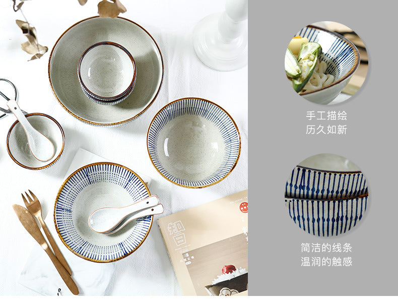 日式餐具碗碟套装组合陶瓷米饭碗泡面碗沙拉碗大汤碗家用酒店餐厅