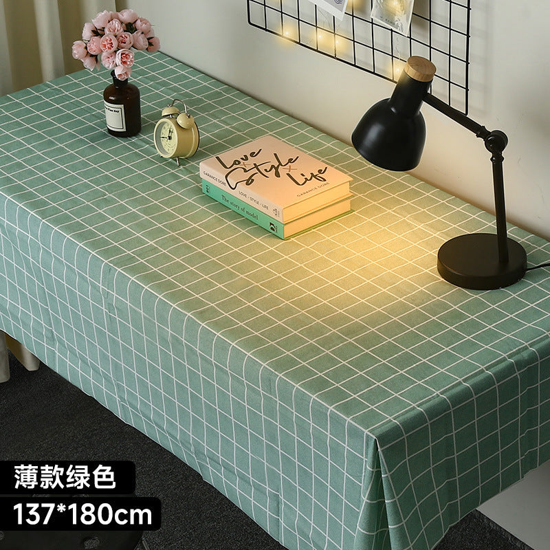 简约桌布ins风格子防水防油餐桌布家用客厅北欧茶几餐垫台布批发T