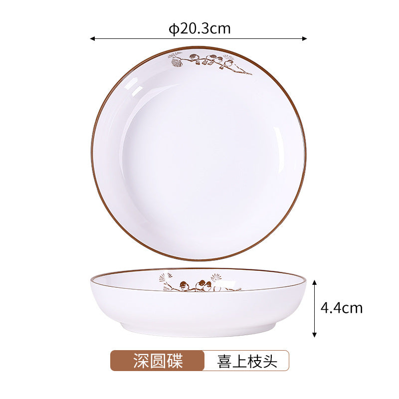 白色密胺餐具圆盘子商用圆碟大平盘酒店餐厅凉菜碟配菜盘厂家批发