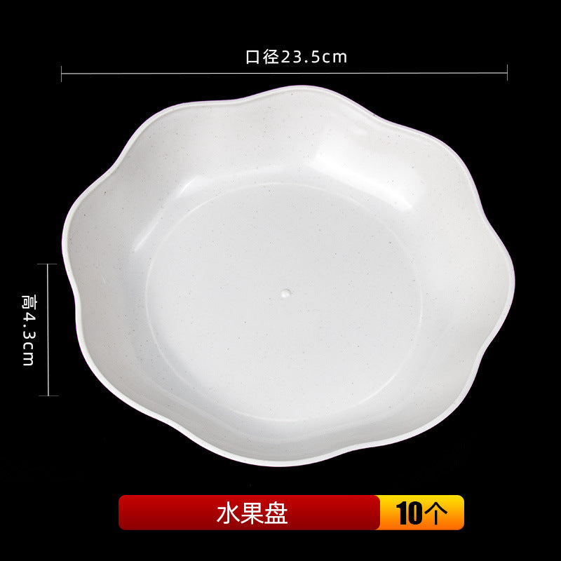 稻壳一次性盘子硬质耐高温塑料餐盘烧烤火锅圆形碟子方盘工厂批发