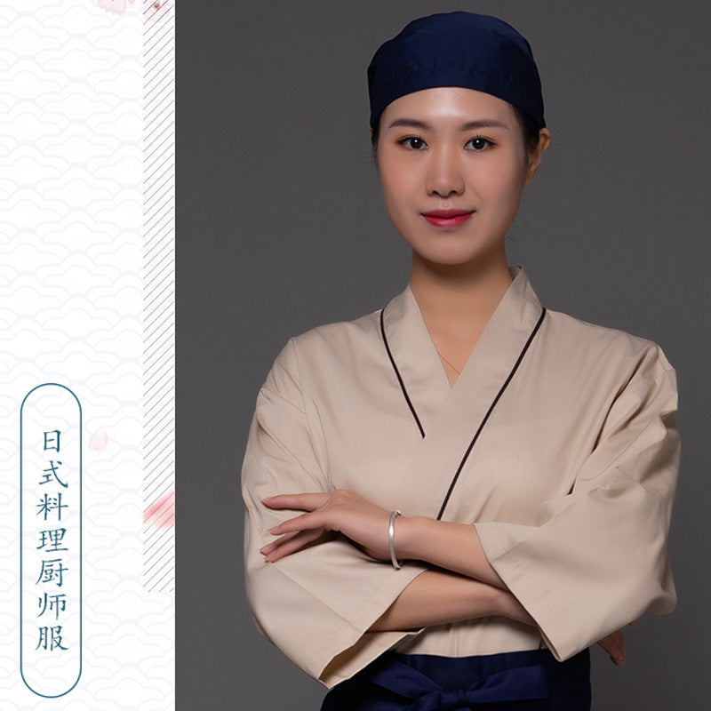 日料店厨师中袖工作服装日本料理寿司居酒屋厨房服务员寿司服logo