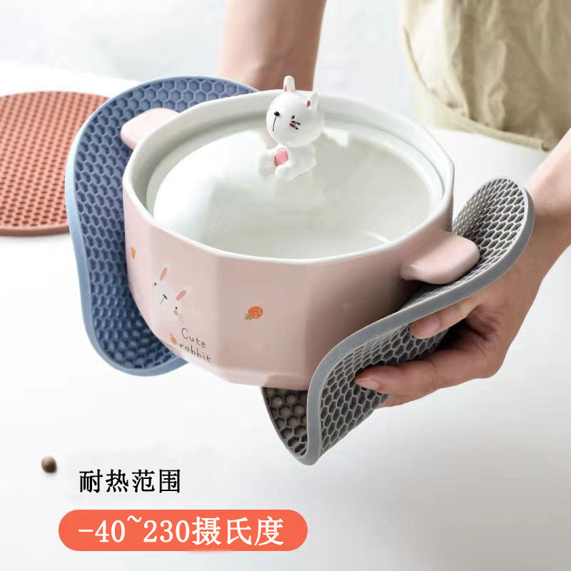 硅胶隔热垫餐桌垫防烫耐高温厨房家用杯垫锅垫砂锅垫加厚圆形餐垫
