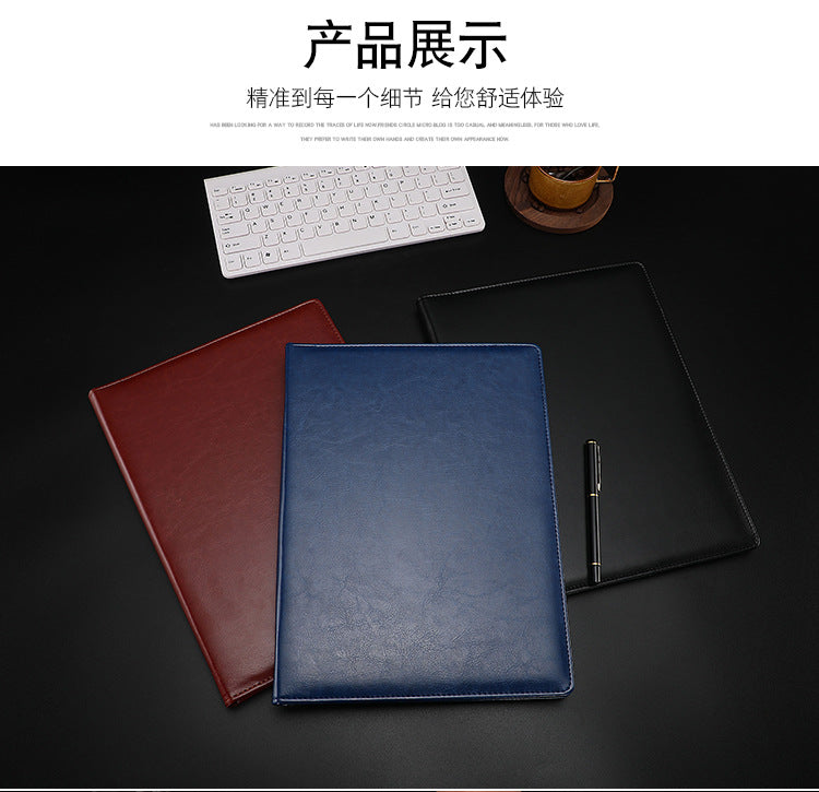 a4多功能皮质文件夹定制商务谈单合同夹黑色收纳夹跨境经理夹包邮