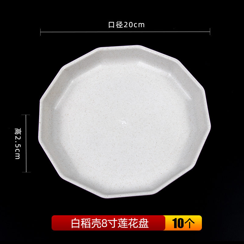 稻壳一次性盘子硬质耐高温塑料餐盘烧烤火锅圆形碟子方盘工厂批发