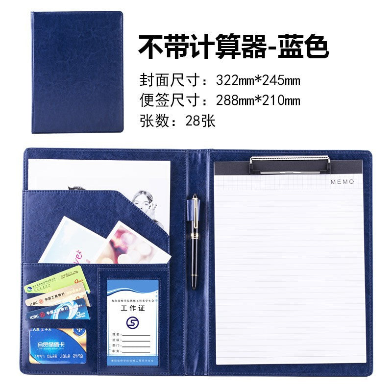 a4多功能皮质文件夹定制商务谈单合同夹黑色收纳夹跨境经理夹包邮