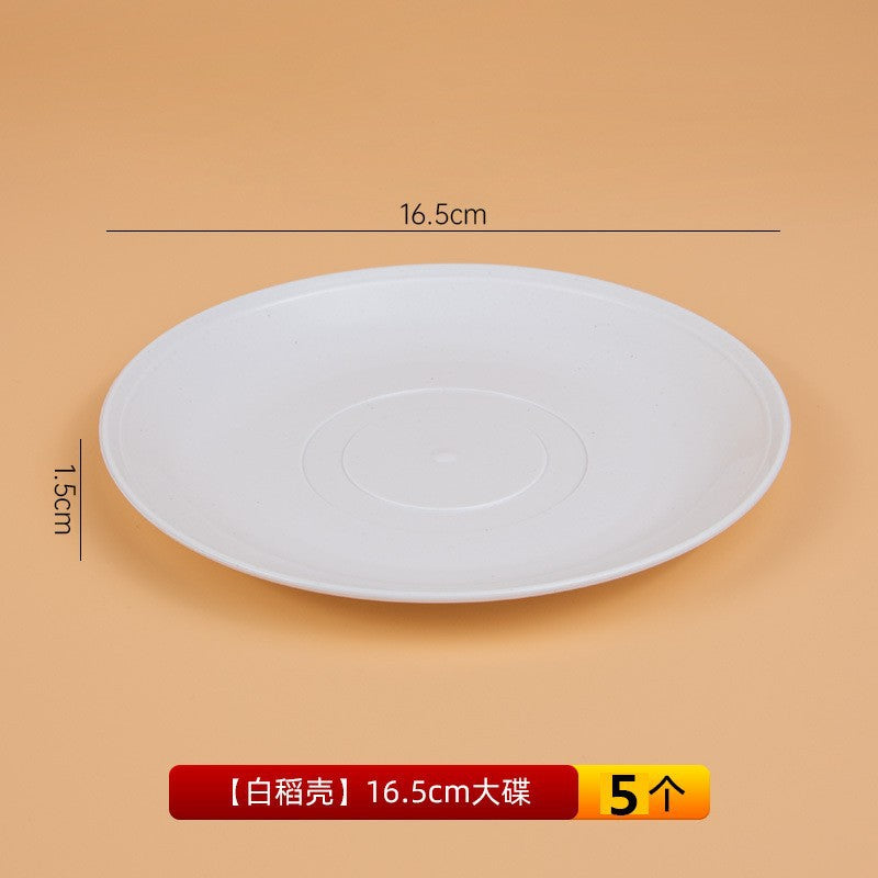 稻壳一次性盘子硬质耐高温塑料餐盘烧烤火锅圆形碟子方盘工厂批发