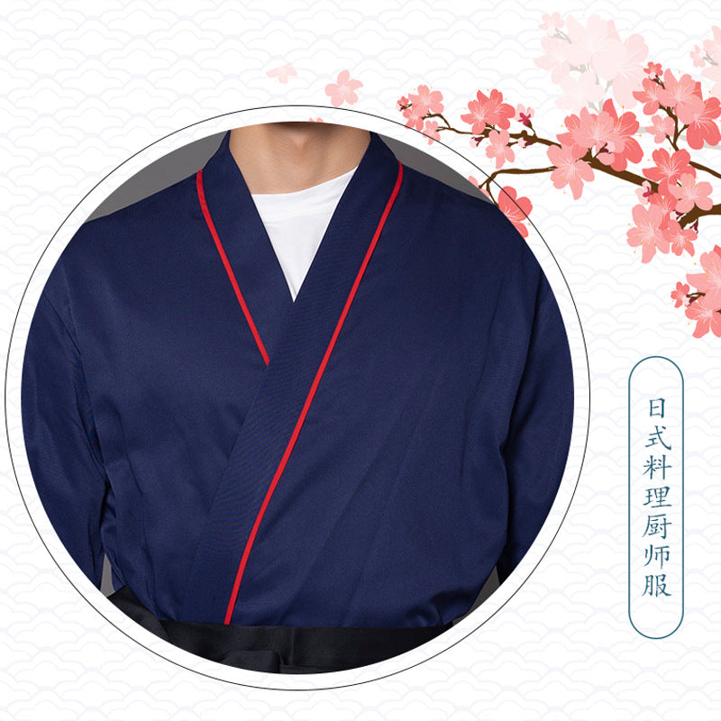 日料店厨师中袖工作服装日本料理寿司居酒屋厨房服务员寿司服logo