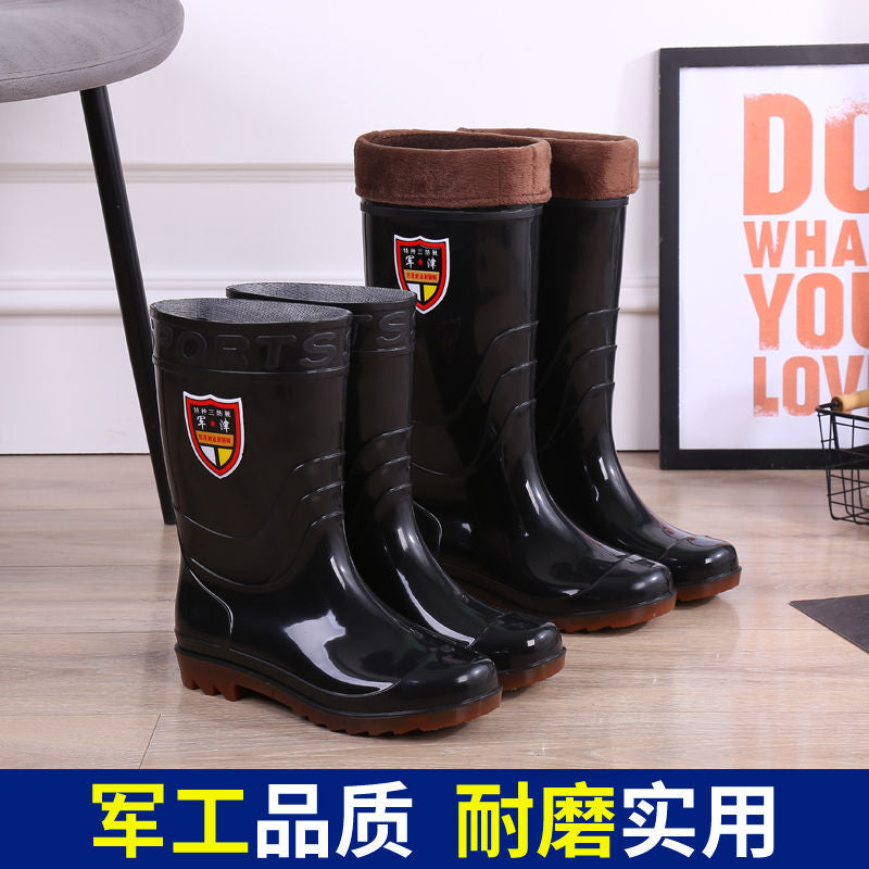 成人牛筋底防水雨鞋高简男水鞋男工地胶鞋雨靴短水靴厨房鞋男防滑
