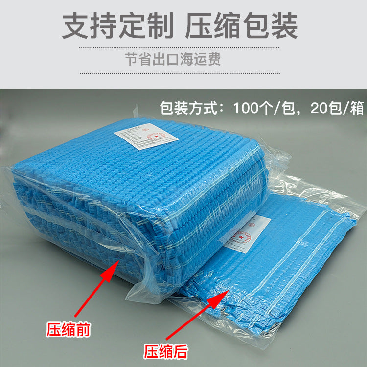 一次性帽子无纺布条形厨师帽防尘防掉发食品厂车间美容院发网头套