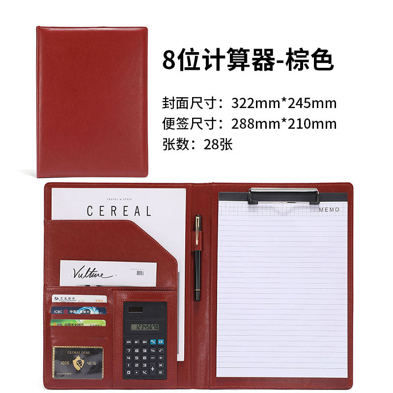 a4多功能皮质文件夹定制商务谈单合同夹黑色收纳夹跨境经理夹包邮