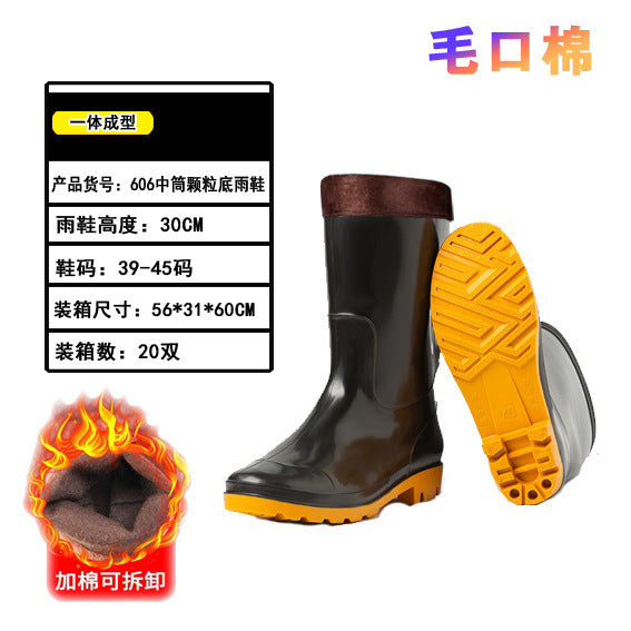 雨鞋男士款pvc防滑防水鞋男黑色加厚耐磨劳保工地胶鞋雨靴批发