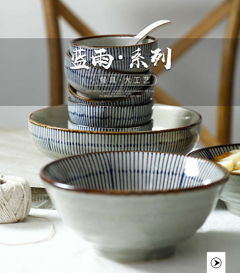日式餐具碗碟套装组合陶瓷米饭碗泡面碗沙拉碗大汤碗家用酒店餐厅