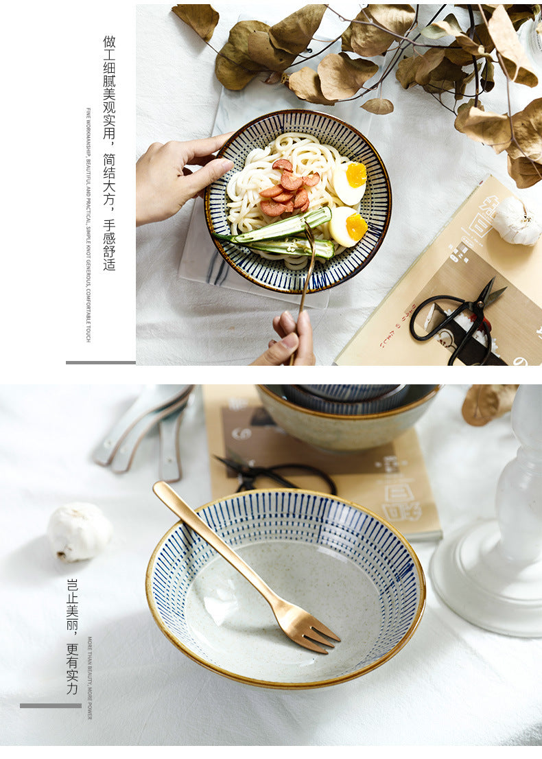 日式餐具碗碟套装组合陶瓷米饭碗泡面碗沙拉碗大汤碗家用酒店餐厅