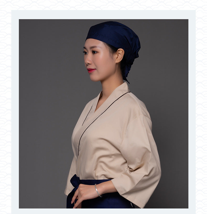 日料店厨师中袖工作服装日本料理寿司居酒屋厨房服务员寿司服logo