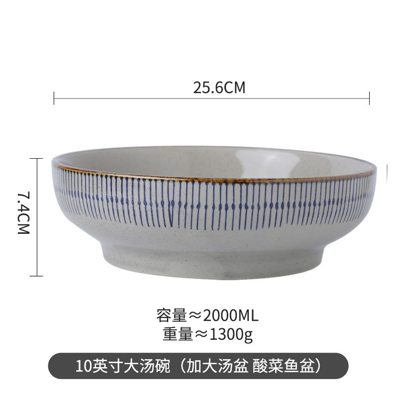 日式餐具碗碟套装组合陶瓷米饭碗泡面碗沙拉碗大汤碗家用酒店餐厅